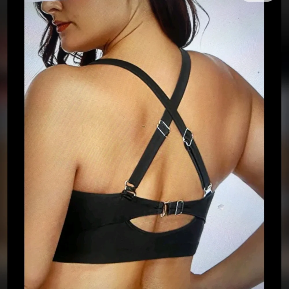 NWT Daci womens black bikini top size 12. Adjustable straps, supportive, sexy - Picture 2 of 4